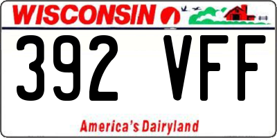 WI license plate 392VFF