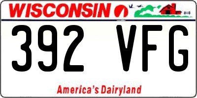 WI license plate 392VFG