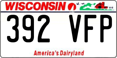 WI license plate 392VFP
