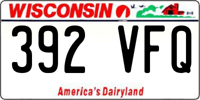 WI license plate 392VFQ