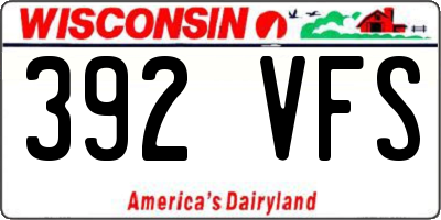 WI license plate 392VFS