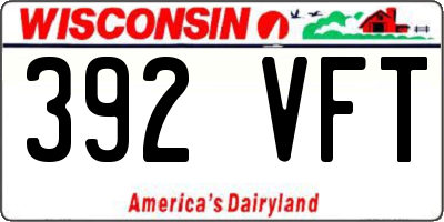 WI license plate 392VFT