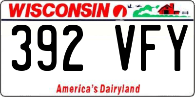 WI license plate 392VFY