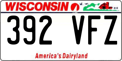 WI license plate 392VFZ