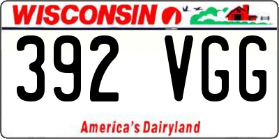 WI license plate 392VGG