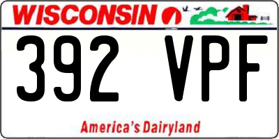 WI license plate 392VPF