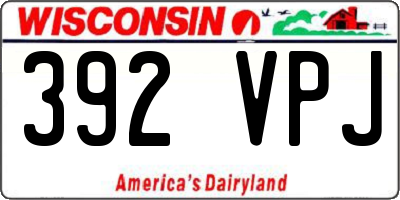 WI license plate 392VPJ