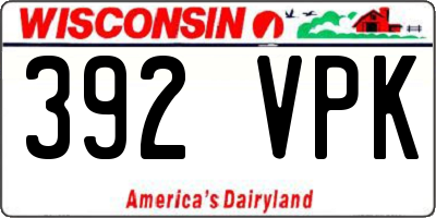 WI license plate 392VPK