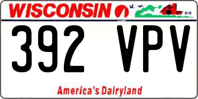 WI license plate 392VPV
