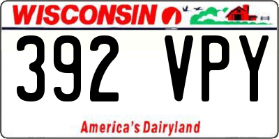 WI license plate 392VPY