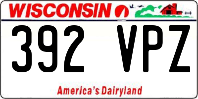 WI license plate 392VPZ