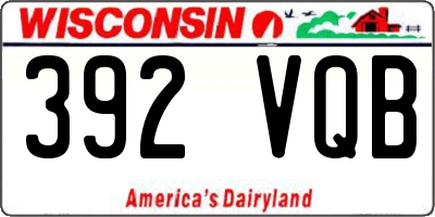 WI license plate 392VQB