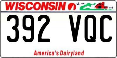 WI license plate 392VQC