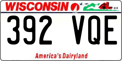 WI license plate 392VQE