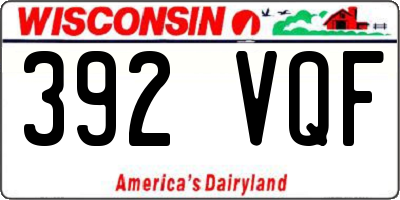 WI license plate 392VQF