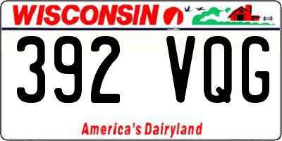 WI license plate 392VQG