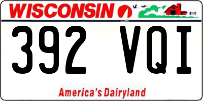 WI license plate 392VQI