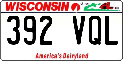 WI license plate 392VQL
