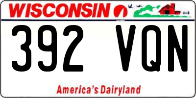 WI license plate 392VQN