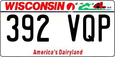 WI license plate 392VQP