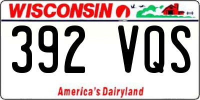 WI license plate 392VQS