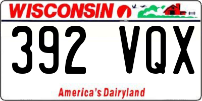 WI license plate 392VQX