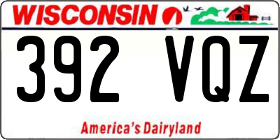 WI license plate 392VQZ