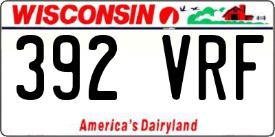 WI license plate 392VRF