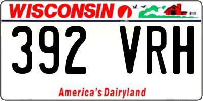 WI license plate 392VRH