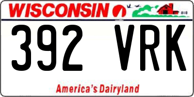 WI license plate 392VRK
