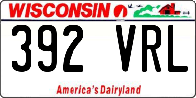 WI license plate 392VRL