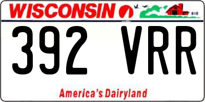 WI license plate 392VRR