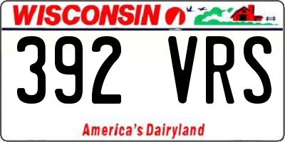 WI license plate 392VRS