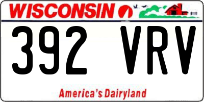 WI license plate 392VRV