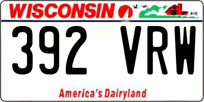 WI license plate 392VRW