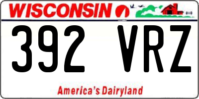 WI license plate 392VRZ