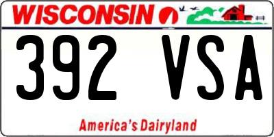 WI license plate 392VSA