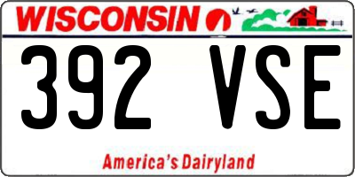 WI license plate 392VSE