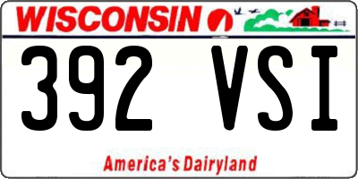WI license plate 392VSI