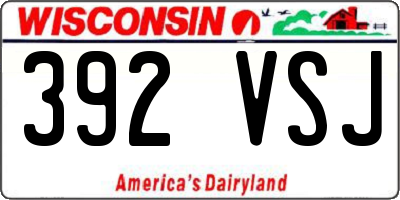 WI license plate 392VSJ