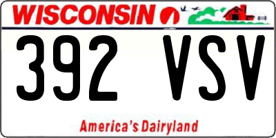WI license plate 392VSV