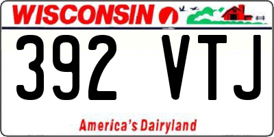 WI license plate 392VTJ