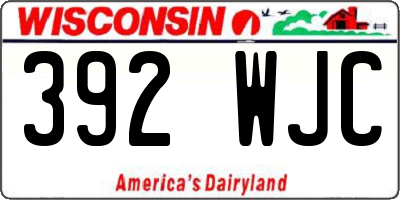 WI license plate 392WJC