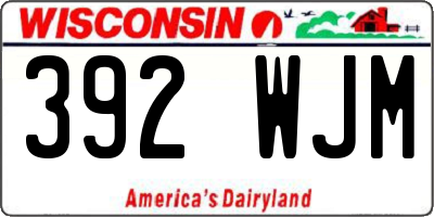WI license plate 392WJM