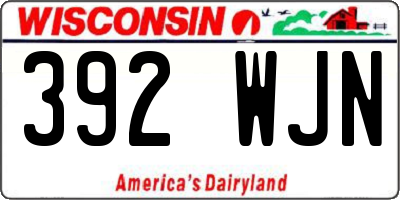 WI license plate 392WJN