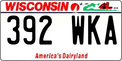 WI license plate 392WKA