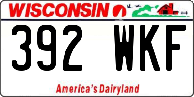WI license plate 392WKF
