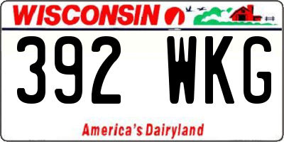 WI license plate 392WKG