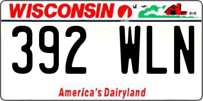 WI license plate 392WLN