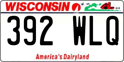 WI license plate 392WLQ